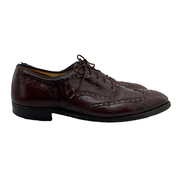 Aristocraft Casual Dress Shoes Fine Burgundy Leather Wingtip Oxford Size 10 1/2 main image 11